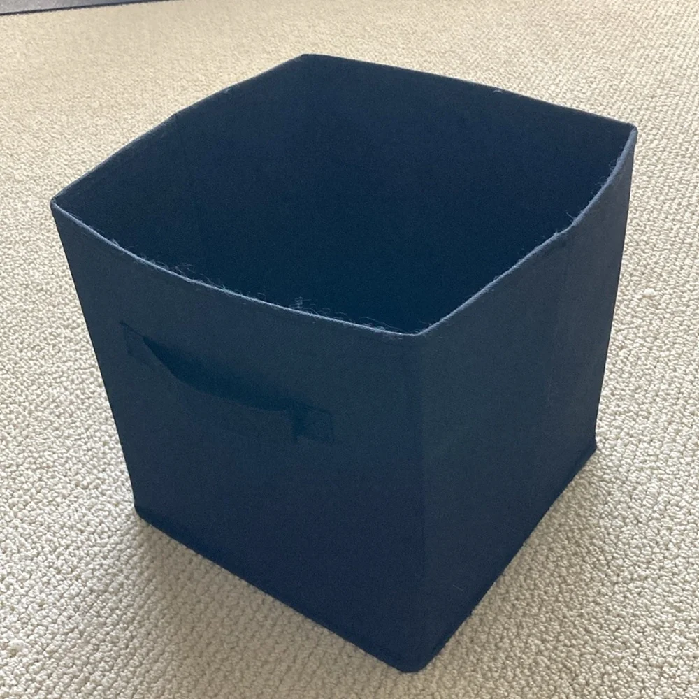 Set of 4 Black Collapsible Storage Cube 11” x 11” x 10.5” Space Saving Solution